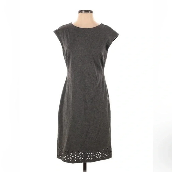 Banana Republic | Classic Chic Heather Grey Ponte Cut Out Sheath Dress Size 4 - Picture 1 of 4